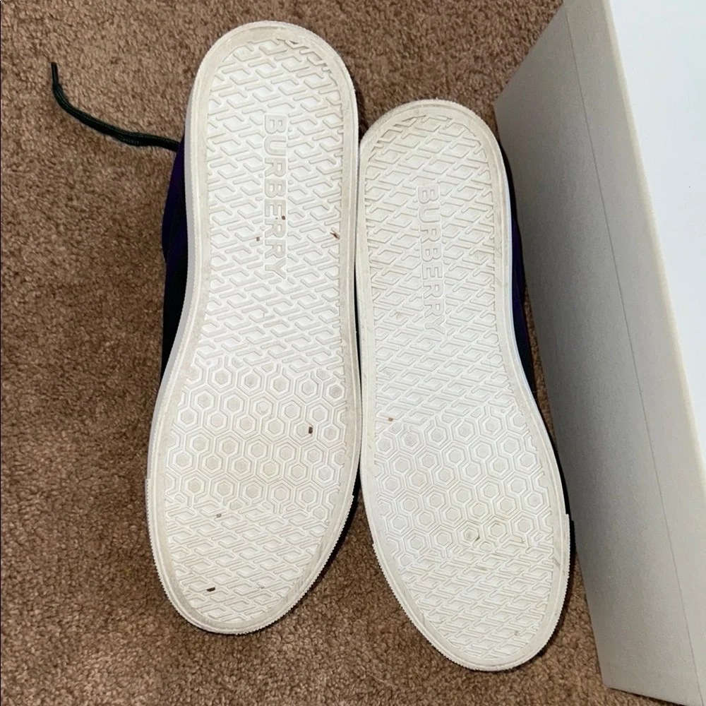 EUC Burberry Women’s 8.5 Stylish Green and Purple Sneakers Check - Picture 7 of 10